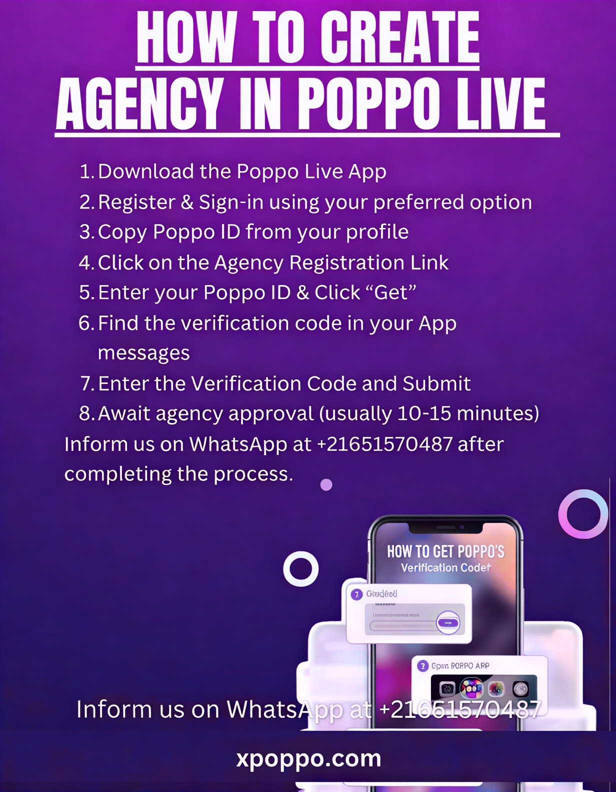 Guide complet étape par étape pour créer une agence sur Poppo Live - inscription facile et rapide