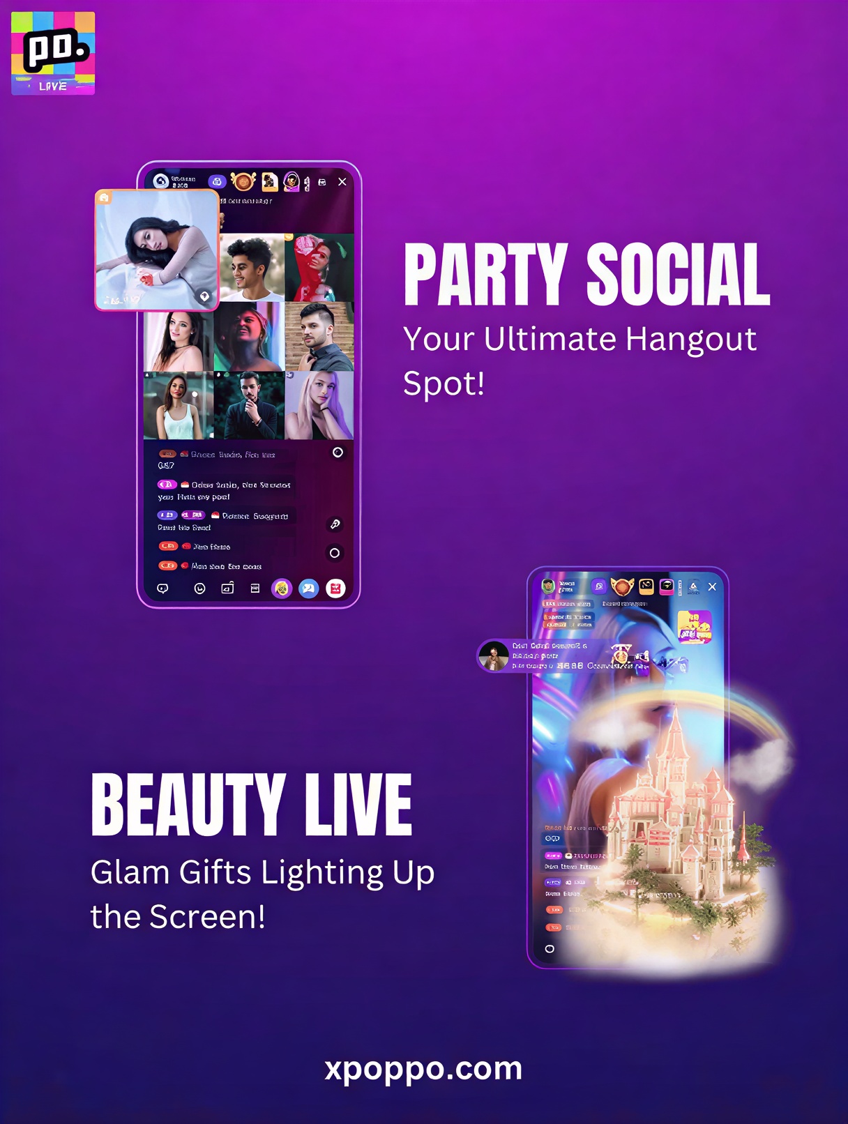 Party Social Poppo Live - Votre spot ultime pour faire la fête et chatter en direct